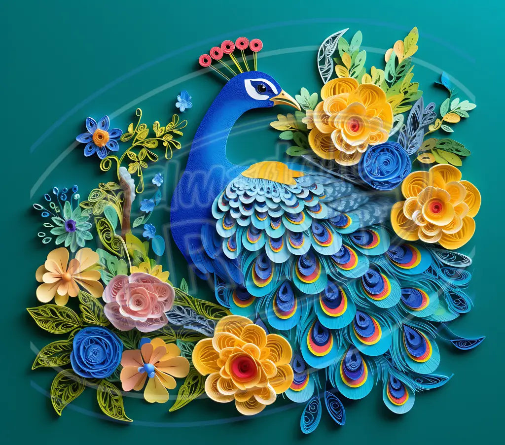 3D Peacocks 005 Printed Pattern Vinyl