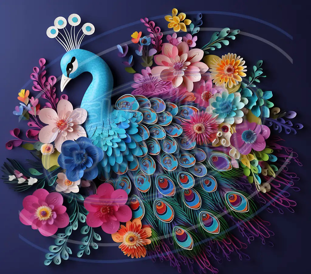 3D Peacocks 008 Printed Pattern Vinyl