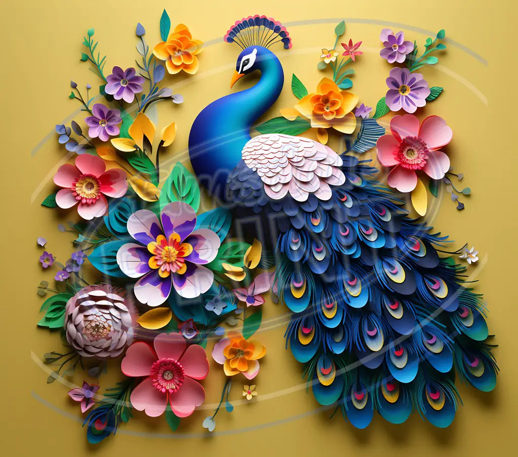 3D Peacocks 013 Printed Pattern Vinyl