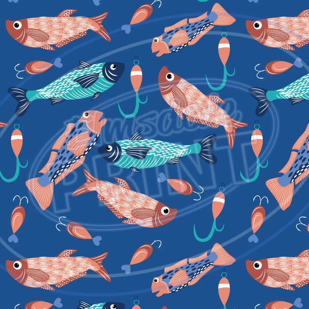 Gone Fishing 001 Printed Pattern Vinyl