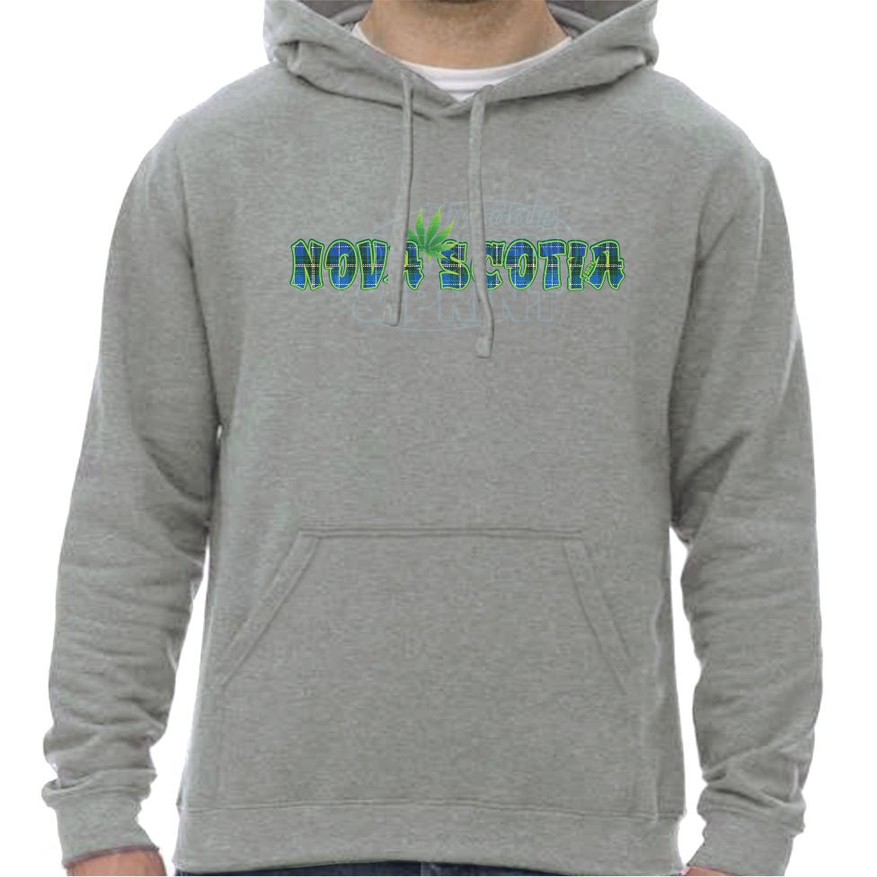 Nova Scotia Tartan Leaf: Hoodies - Heather Grey / S