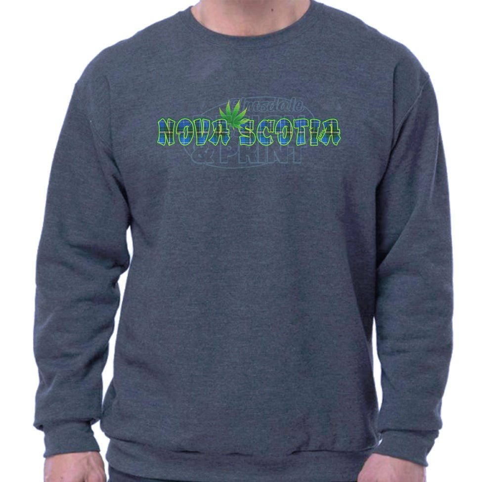 Nova Scotia Tartan Leaf: Sweatshirts - Heather Navy / S