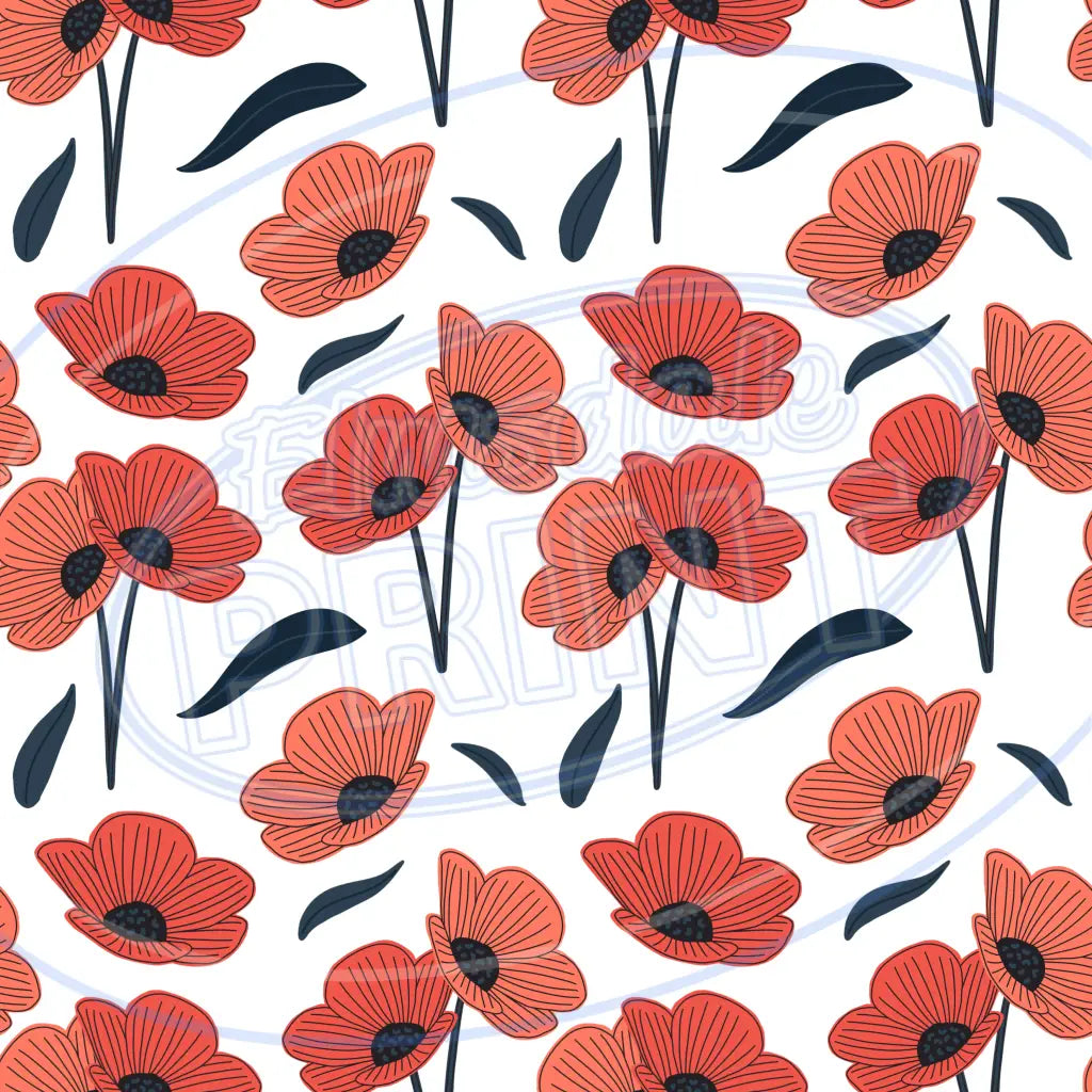 Poppy Motif 007 Printed Pattern Vinyl