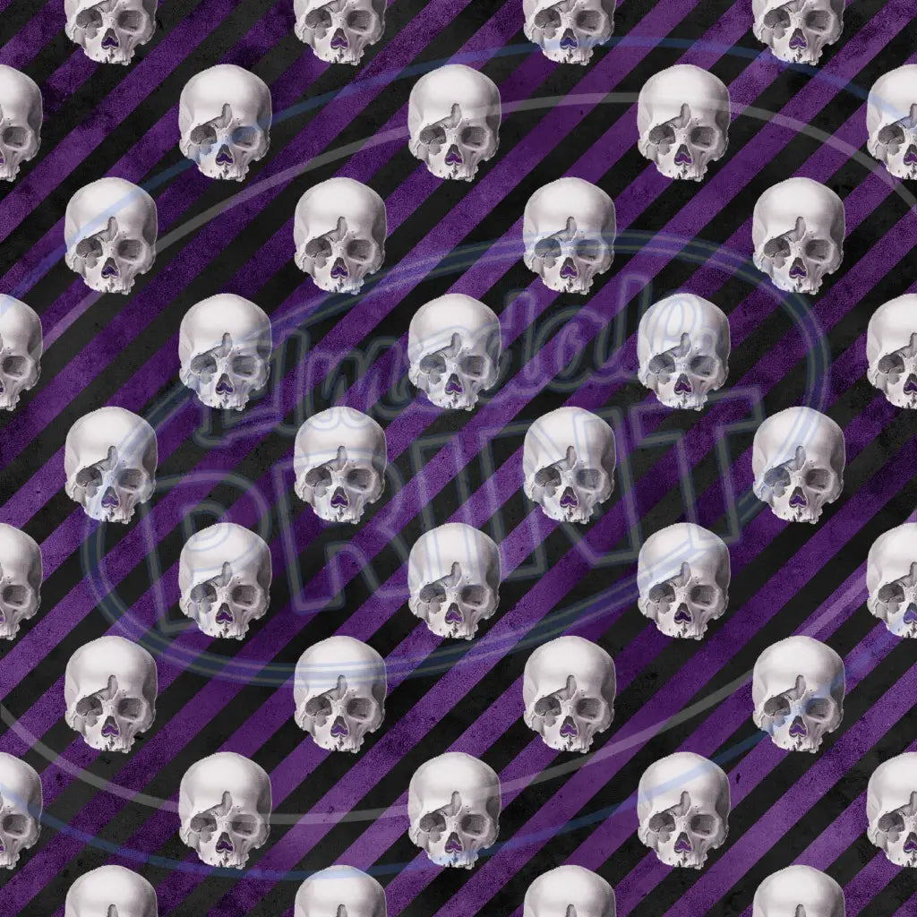 Violet Skulls 015 Printed Pattern Vinyl