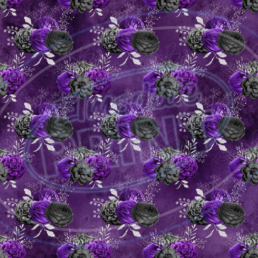 Violet Skulls 019 Printed Pattern Vinyl