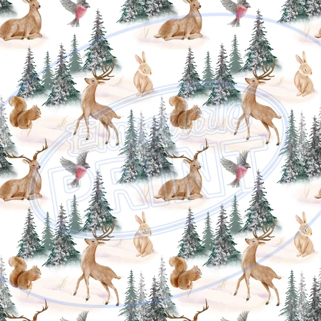 Woodland Christmas 001 Printed Pattern Vinyl
