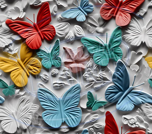 3D Butterflies 006 Printed Pattern Vinyl