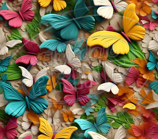 3D Butterflies 009 Printed Pattern Vinyl