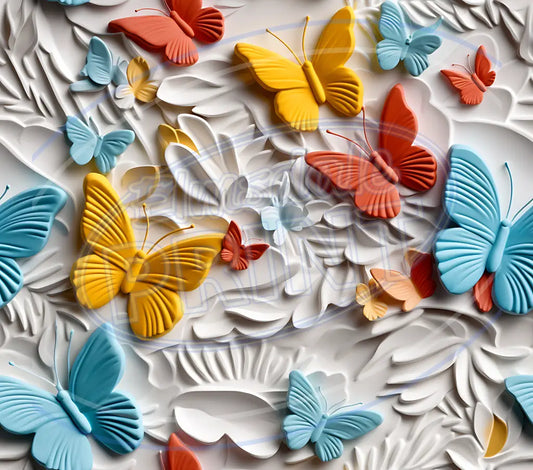 3D Butterflies 011 Printed Pattern Vinyl