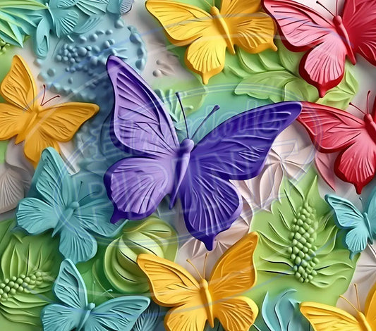 3D Butterflies 021 Printed Pattern Vinyl
