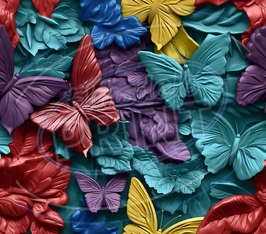 3D Butterflies 027 Printed Pattern Vinyl