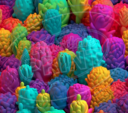 3D Cactus 001 Printed Pattern Vinyl