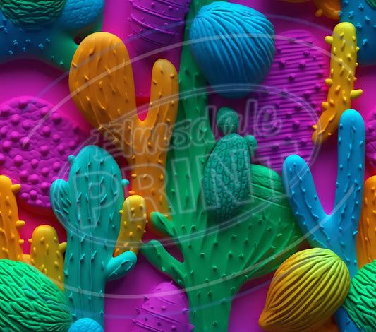 3D Cactus 007 Printed Pattern Vinyl