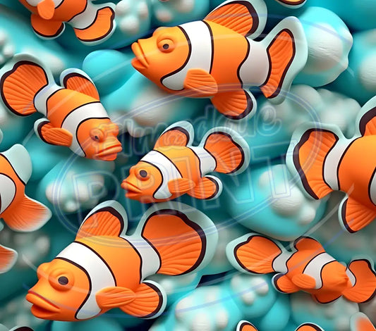3D Clownfish 002 Printed Pattern Vinyl