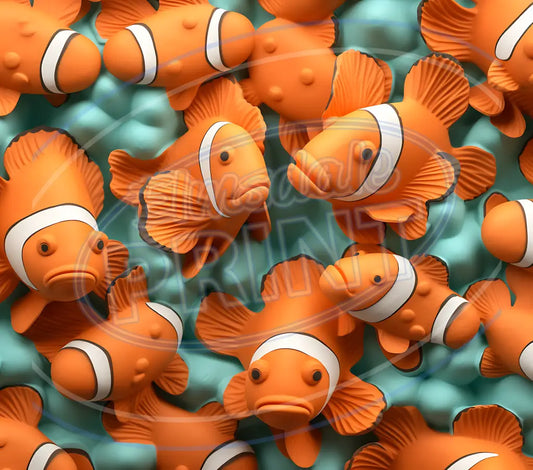 3D Clownfish 004 Printed Pattern Vinyl