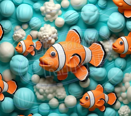 3D Clownfish 005 Printed Pattern Vinyl