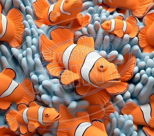 3D Clownfish 013 Printed Pattern Vinyl