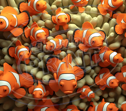 3D Clownfish 014 Printed Pattern Vinyl