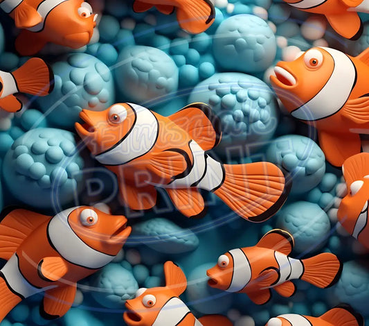 3D Clownfish 020 Printed Pattern Vinyl
