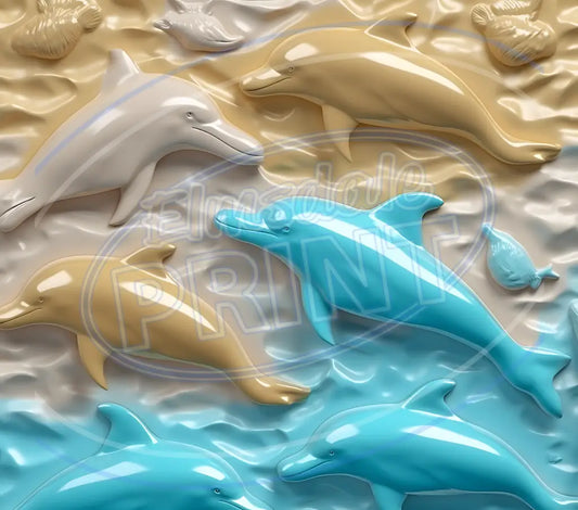 3D Dolphins 011 Printed Pattern Vinyl