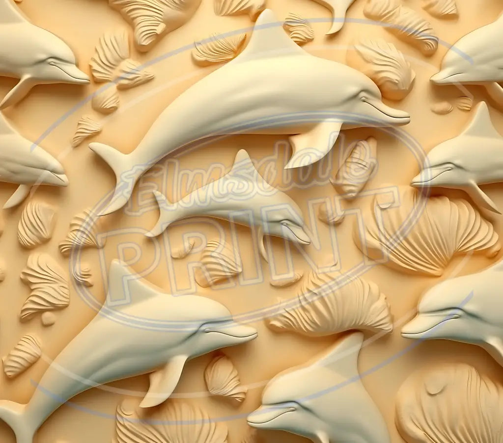 3D Dolphins 012 Printed Pattern Vinyl