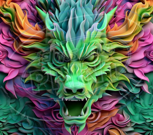 3D Dragons 008 Printed Pattern Vinyl