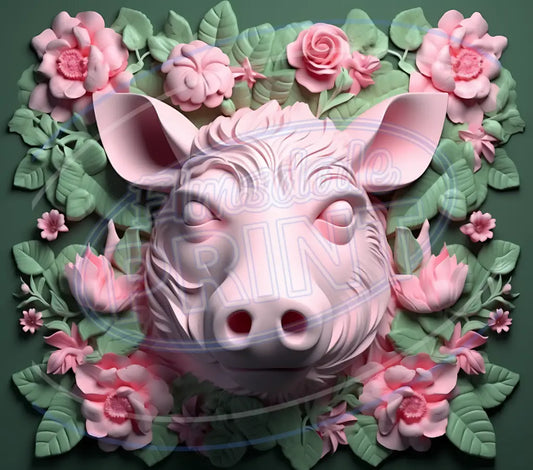 3D Farm Animals 015 Printed Pattern Vinyl