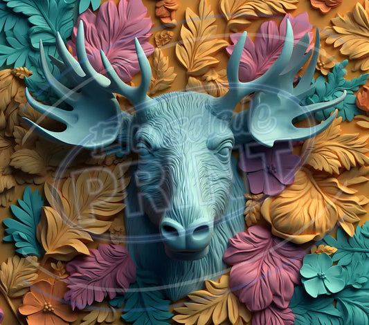 3D Forest Animals 010 Printed Pattern Vinyl
