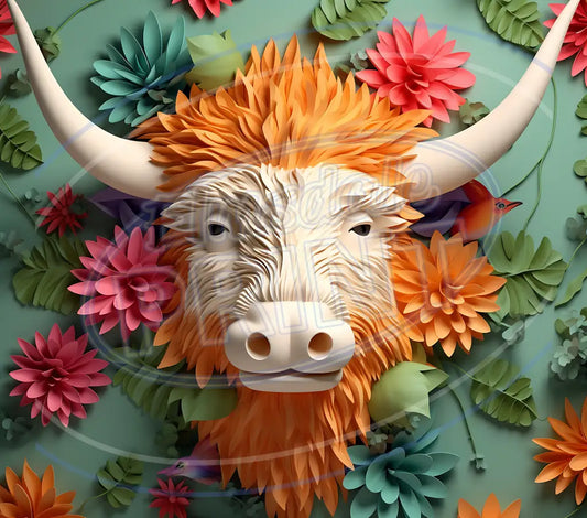 3D Highland Cows 013 Printed Pattern Vinyl