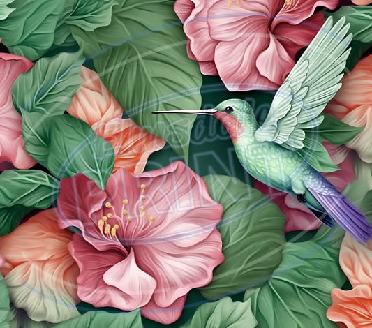 3D Hummingbirds 001 Printed Pattern Vinyl