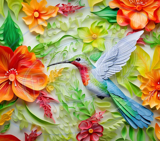 3D Hummingbirds 003 Printed Pattern Vinyl