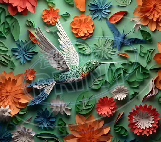 3D Hummingbirds 006 Printed Pattern Vinyl