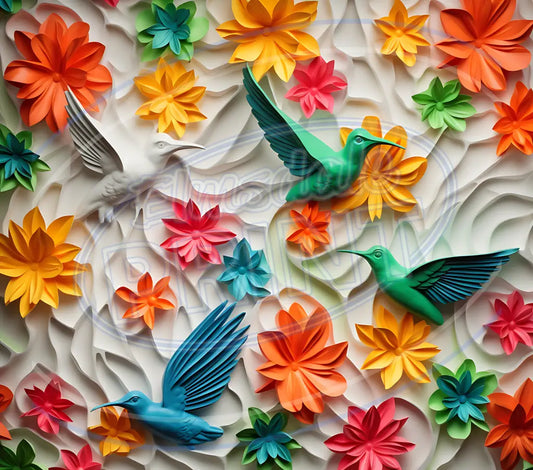 3D Hummingbirds 010 Printed Pattern Vinyl