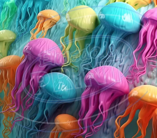 3D Jellyfish 011 Printed Pattern Vinyl