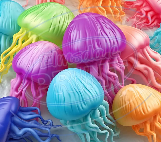 3D Jellyfish 015 Printed Pattern Vinyl
