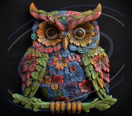 3D Owls 031 Printed Pattern Vinyl