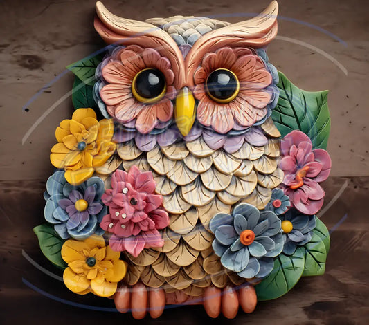 3D Owls 054 Printed Pattern Vinyl