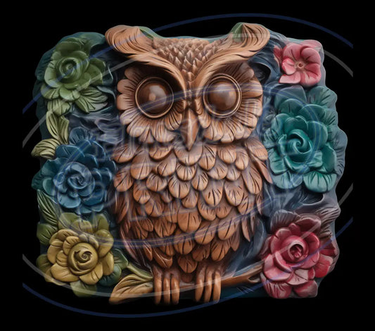 3D Owls 057 Printed Pattern Vinyl