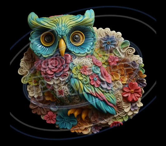 3D Owls 061 Printed Pattern Vinyl