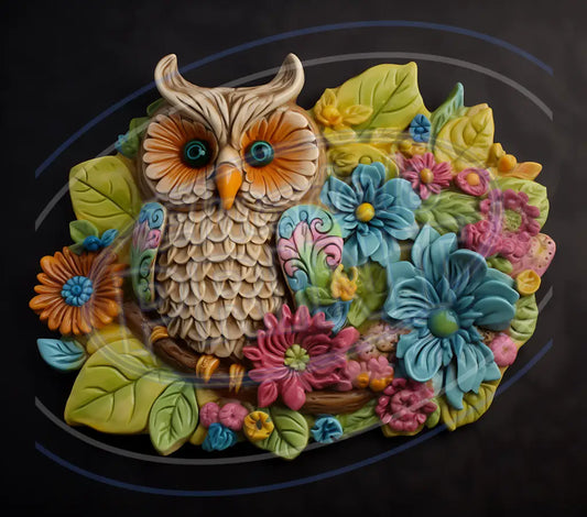 3D Owls 064 Printed Pattern Vinyl