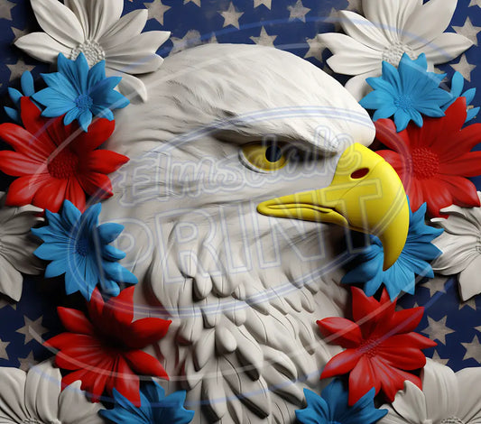 3D Patriotic Eagles 027 Printed Pattern Vinyl