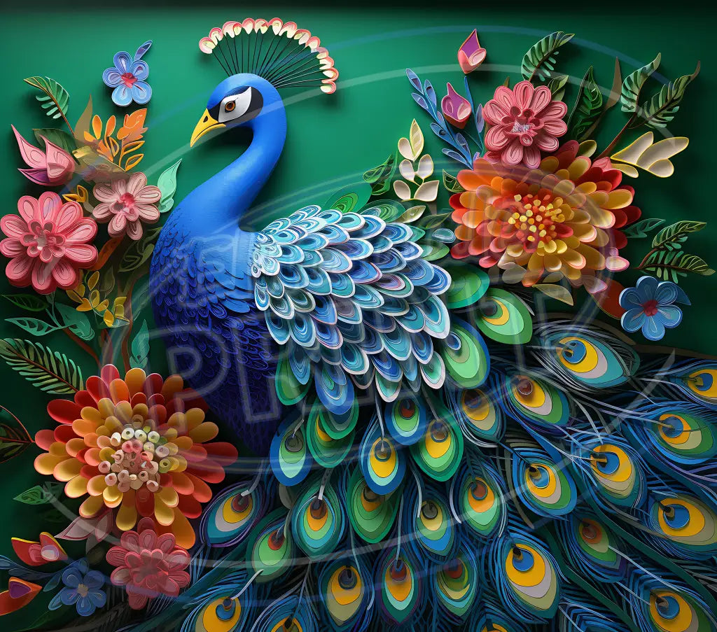 3D Peacocks 001 Printed Pattern Vinyl