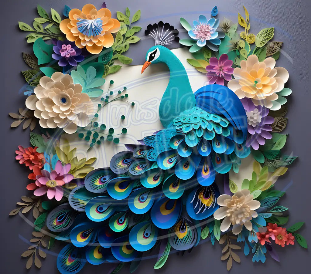 3D Peacocks 004 Printed Pattern Vinyl