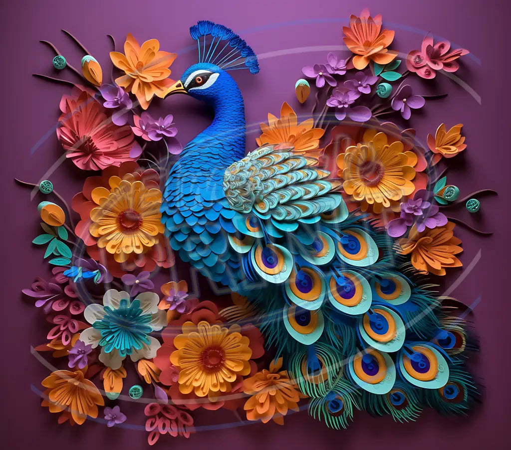 3D Peacocks 009 Printed Pattern Vinyl