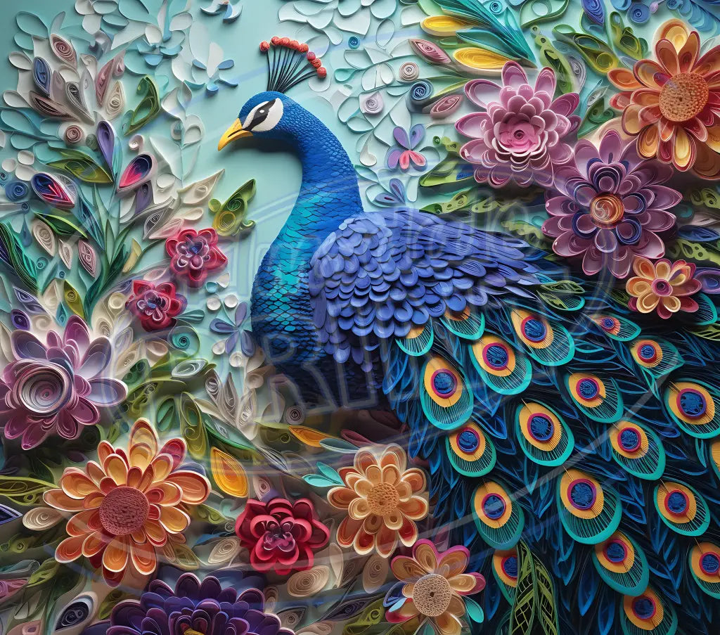 3D Peacocks 012 Printed Pattern Vinyl