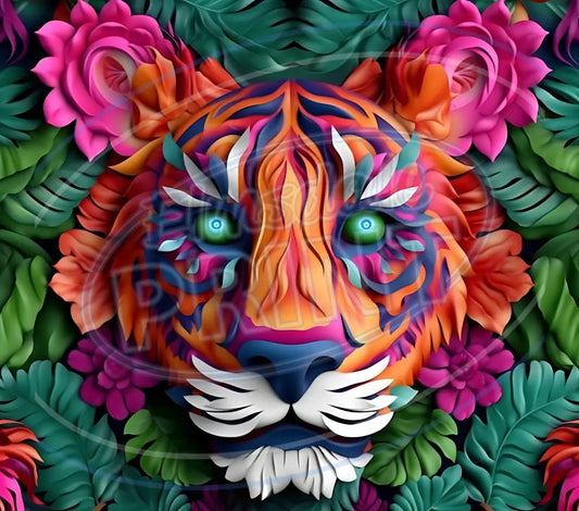 3D Safari Animals 020 Printed Pattern Vinyl