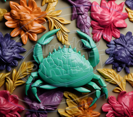 3D Sea Creatures 002 Printed Pattern Vinyl