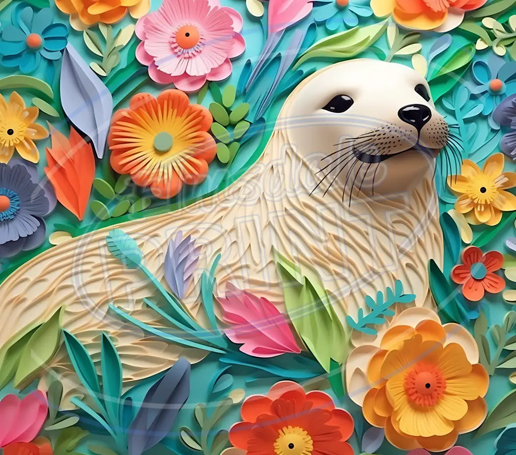 3D Sea Creatures 004 Printed Pattern Vinyl