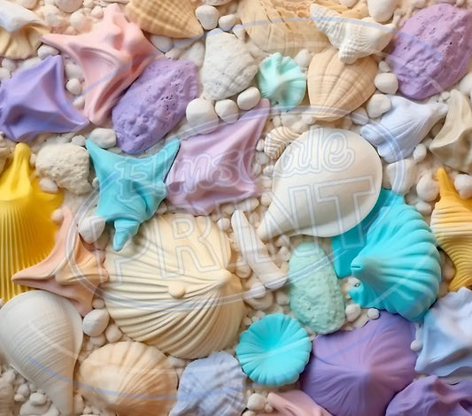 3D Seashells 018 Printed Pattern Vinyl