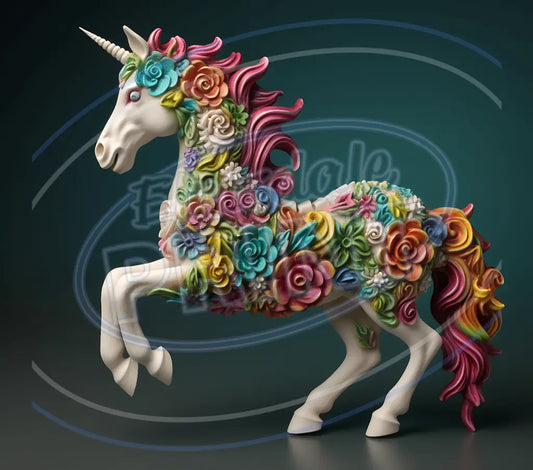 3D Unicorns 002 Printed Pattern Vinyl